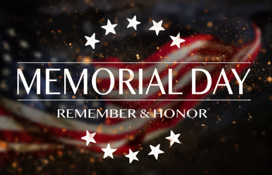 Image of American Flag and text to Remember and Honor