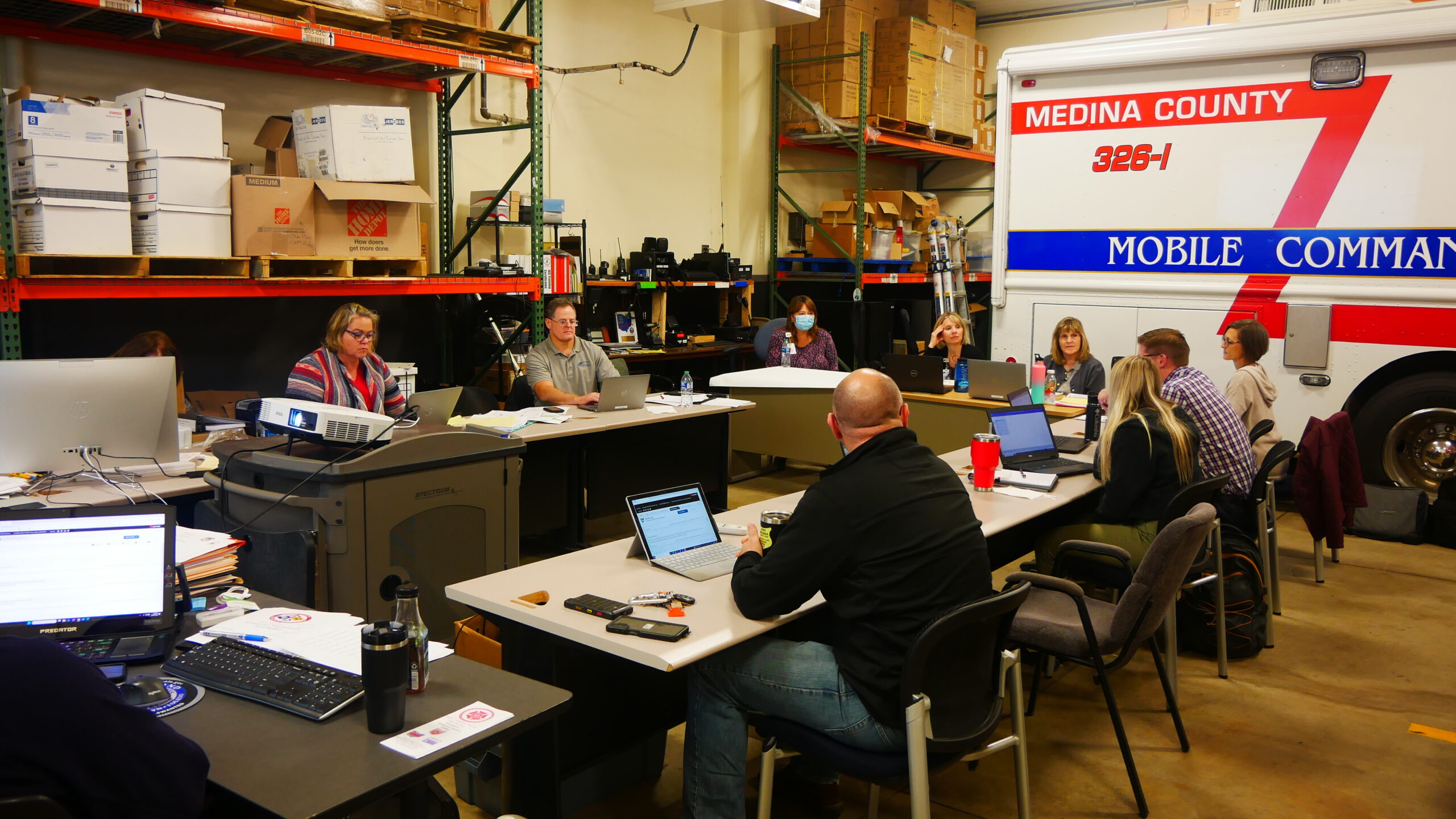 MCHD and Medina Count EMA staff participating in a statewide emergency exercise Oct. 2023