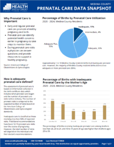 Data summary of Medina County prenatal care