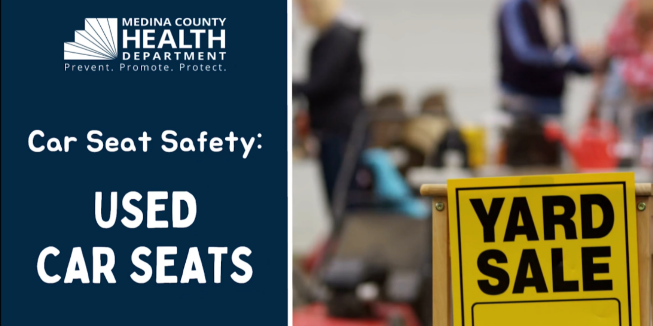 Title slide for video that says Car Seat Safety: Used Car Seats